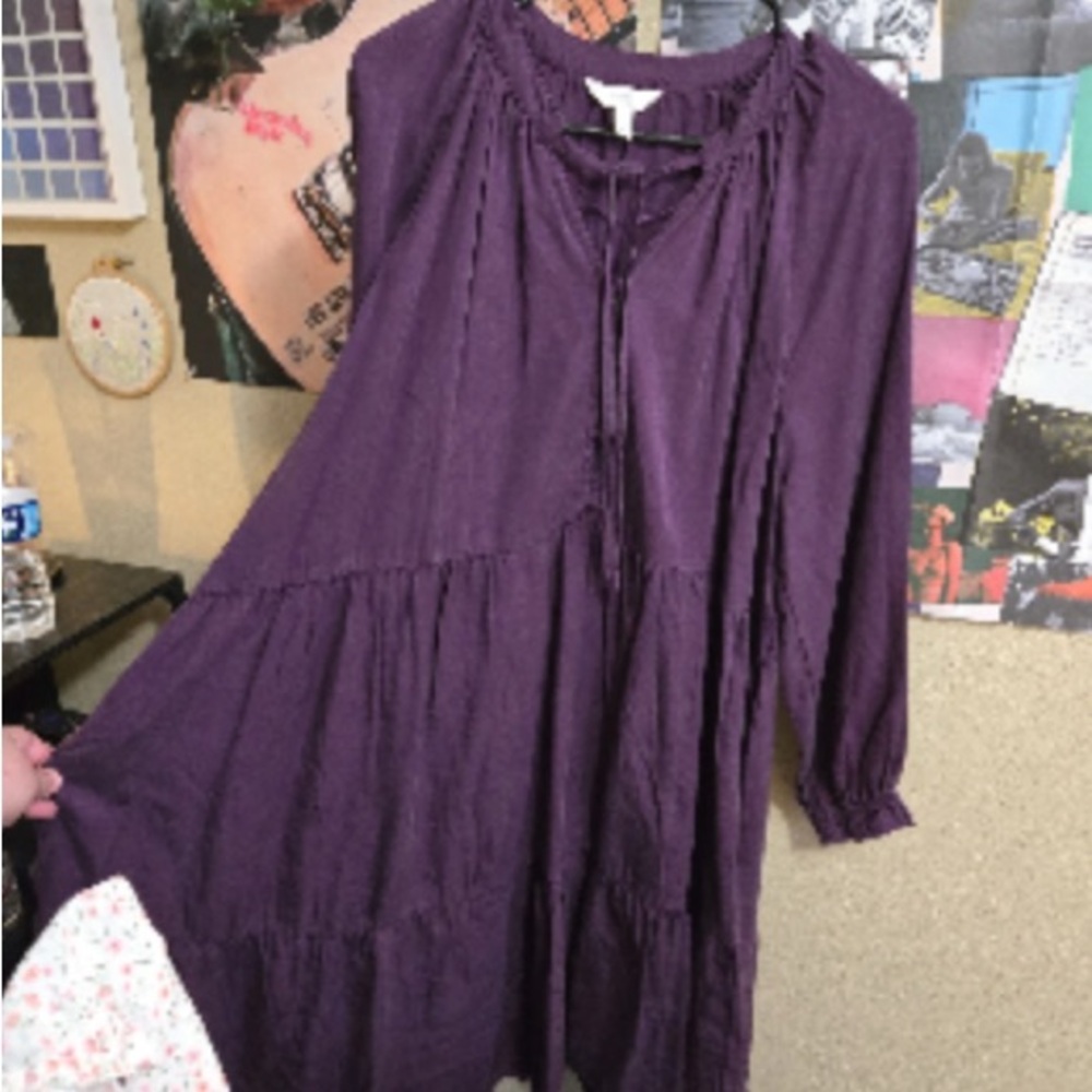 Terra & Sky Purple Long Sleeve Dress